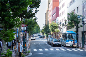 日が差す渋谷
